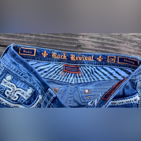 Rock Revival Women’s Blue Sukie Skinny Low Rise Jeans  Streetwear Grunge|Size:28 - Picture 6 of 16